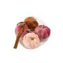 Courges décoratives SIGGY en velours, lot de 4, violet-marron-crème, 6,5 cm, Ø 7,5 cm