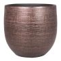 Pot de fleurs AGAPE, céramique, veiné, cuivre, 22 cm, Ø 24 cm