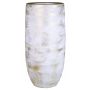 Vase AETIOS, céramique, dégradé de couleurs, blanc-or, 35 cm, Ø 18 cm