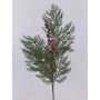 Branche de cèdre en plastique AMANDLA avec des baies, rouge-vert, 80cm