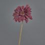 Fleur en plastique Gerbera TUNGUSKA, aspect sec, rouge bourgogne, 50cm