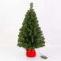 Mini sapin artificiel VARSOVIE, sac rouge, LEDs, 90cm, Ø50cm