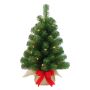 Mini sapin artificiel VARSOVIE, sac de jute, LEDs, 60cm, Ø40cm