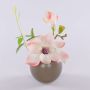 Magnolia artificiel FEMI dans un pot en céramique beige, couleur abricot, 20 cm, Ø 17 cm
