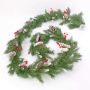 Guirlande de sapin artificiel MARLIES, baies, anti-uv, ignifuge, neige, 285cm, Ø15cm