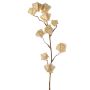Branche artificielle de physalis AINOS, fruits, paillettes, crème, 80 cm