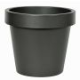 Cache-pot en plastique VOTHY, noir mat, 22cm, Ø25cm