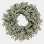 Couronne d'hiver artificielle LUND, givrée, LED, verte, Ø 60 cm