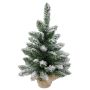 Sapin artificiel KIRUNA, recouvert de neige, sac en jute, 30 cm, Ø 20 cm