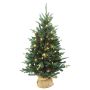 Sapin de Noël artificiel HANKO, LED, sac en jute, 120 cm, Ø 75 cm