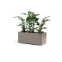 Bac à fleurs rectangulaire NASTASJA en plastique recyclé, avec réserve d'eau, roulettes, taupe, 99,5x39,5x38cm, 102L