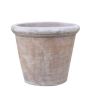 Pot de fleurs VIRELY en terre cuite, fait main, patiné, marron, 33 cm, Ø 36 cm