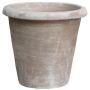 Pot de fleurs ELVORN en terre cuite, fait main, patiné, marron, 55 cm, Ø 58 cm