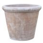 Pot de fleurs VIRELY en terre cuite, fait main, patiné, marron, 41 cm, Ø 46 cm