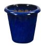 Pot de fleurs ELVORN en terre cuite, émaillé, dégradé de couleur, bleu, 52 cm, Ø 55 cm