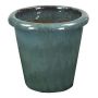 Pot de fleurs ELVORN en terre cuite, émaillé, dégradé de couleur, bleu clair, 44 cm, Ø 47 cm