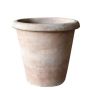 Pot de fleurs ELVORN en terre cuite, fait main, patiné, marron, 40 cm, Ø 42 cm