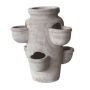 Étagère à herbes aromatiques et pot de fleurs ILMORA en terre cuite, fait main, marron, 48 cm, Ø 41 cm