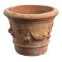 Pot de fleurs en terre cuite VONDAR avec motif, fait main, 43 cm, Ø 60 cm