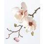Magnolia en soie MALBINE, blanc-rose, 50cm, Ø6-10cm