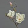 Magnolia en soie MALBINE, blanc-rose, 50cm, Ø6-10cm