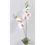 Orchidée en tissu NAARA, piquet, blanc-fuchsia, 75cm