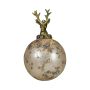 Boule de Noël NUMI en verre, Cerf, or antique, Ø10cm