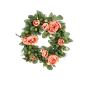 Couronne de fleurs artificielles de pivoine SOLANI, pin, saumon-rose, Ø15cm