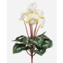 Cyclamen artificiel VERIANA sur tige, blanc-vert, 30 cm