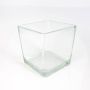 Pot de fleurs en verre KIM EARTH, transparent, 18 x 17,5 x 17,5 cm