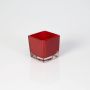 Verre à bougie KIM EARTH, rouge, 6x6x6cm