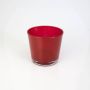 Pot à plantes en verre ALENA, rouge, 10,5cm, Ø11,5cm