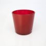 Pot à plantes en verre ALENA, rouge, 16cm, Ø17cm
