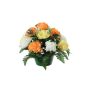 Arrangement de chrysanthème et de gypsophile artificiel YASAR, pot décoratif, orange-jaune-crème, 25cm, Ø30cm