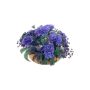 Arrangement d'œillets et de marguerites artificiel IAKOBA sur socle, bleu, 17cm, Ø28cm