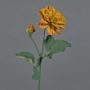 Branche de fleurs artificielle Dahlia GINGER, collection écologique, orange-jaune, 60cm, Ø10cm