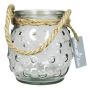 Boule en verre NAKIS, à pois, avec cordon, transparente, 12,5cm, Ø12cm