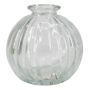 Petite bouteille en verre KARENAS rainurée, transparente, 8,2 cm, Ø 8,5 cm