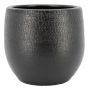 Cache-pot en céramique DEIRA avec veinures, noir mat, 17 cm, Ø 19 cm