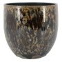 Cache-pot ELIEL en céramique, moucheté, marron-bleu, 28 cm, Ø 28 cm