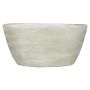 Cache-pot DELTA rainuré, en céramique, ovale, gris clair-blanc, 30 x 15 x 14 cm