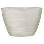 Cache-pot DELTA rainuré, en céramique, ovale, gris clair-blanc, 33 x 16,5 x 23 cm