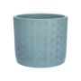 Pot en céramique FERDINANTA à motifs, bleu clair mat, 12,3 cm, Ø 13,5 cm