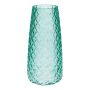 Vase à fleurs AMALFRIED à motif losange, verre, turquoise, 21 cm, Ø 10 cm