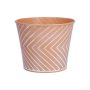 Pot de fleurs CENDRINE en zinc, motif rayé, orange, 9,3 cm, Ø 11,5 cm