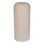 Vase en verre ALBURGIS rainuré, crème mat, 25 cm, Ø 10 cm