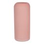Vase en verre ALBURGIS rainuré, rose antique mat, 25 cm, Ø 10 cm