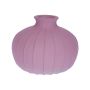 Vase à fleurs ALFHARD, en verre strié, mauve mat, 8,5 cm, Ø 10,5 cm