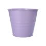 Pot de fleurs rond MICOLATO rainuré, zinc, lilas, 13 cm, Ø 15,5 cm
