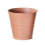 Pot rond MICOLATO rainuré, zinc, terre cuite, 12 cm, Ø 13,5 cm